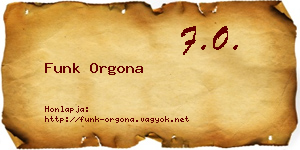Funk Orgona névjegykártya